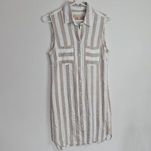 Hope & Harlow Sleeveless Button-Front Striped Shirt Dress Normcore sz 6